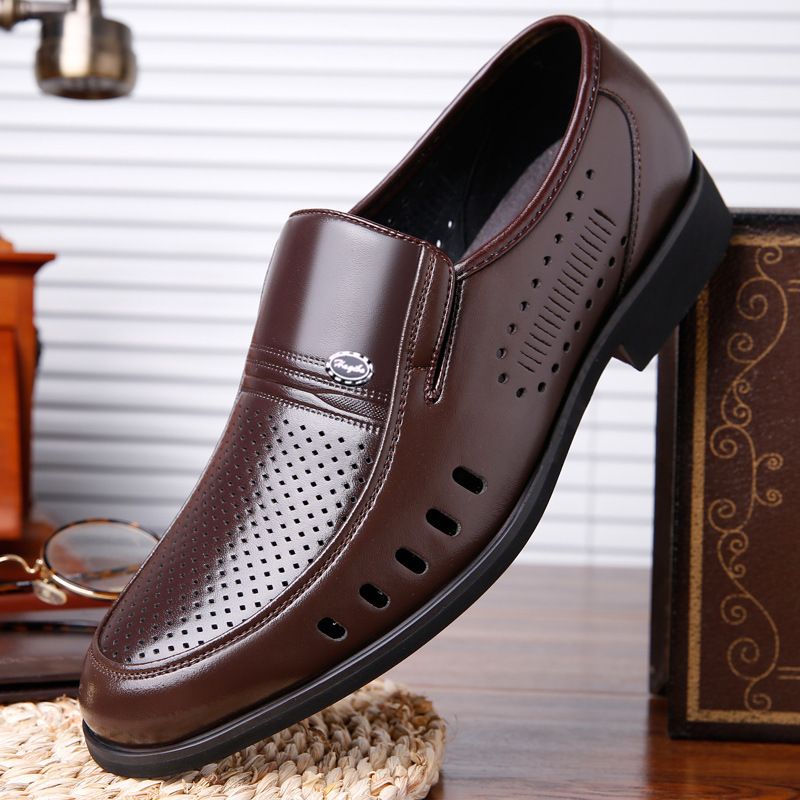2023 Dress Shoes Mænds Business Åndbare Hule Sandaler Casual