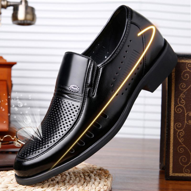 2023 Dress Shoes Mænds Business Åndbare Hule Sandaler Casual
