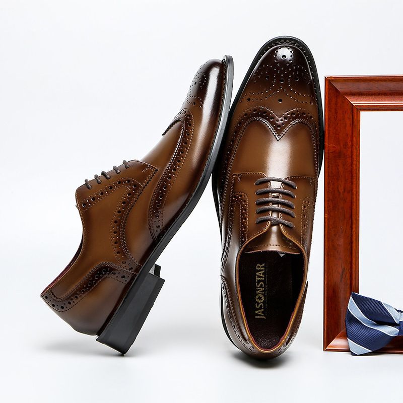 Business Dress Sko Herre Læder Sko Afslappet Brogue Sko Sko Koskind Sko