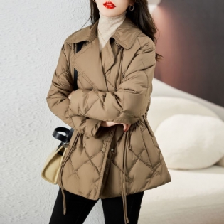 Dragtkrave Let Dunjakke Dame Kort Slim Fit