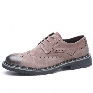 Forår Og Efterår Brogue Sko Mænds Læder Business Kjole Sko Retro Spidse Tå Sko Trend