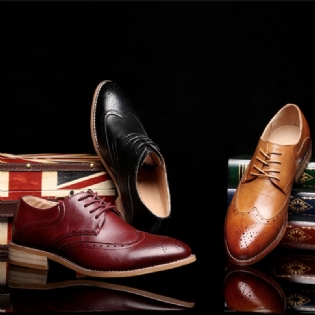 Herresko 45 Business Casual Dress Sko Herre 46 Brogue Sko Udskåret Spidstå Trend Sko Forår
