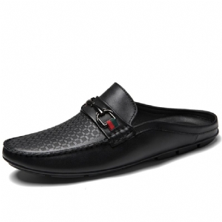 Herresko Mules Sommer Læder Slip On Dress Sko Plus Size Sandaler Hjemmesko