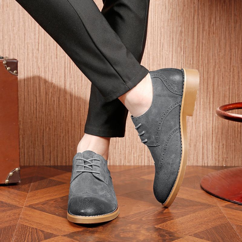 Kæde Nye Udskåret Kjole Sko Trendy Brogue Sko Business Casual Retro Herresko