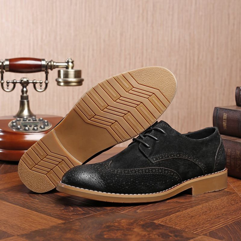 Kæde Nye Udskåret Kjole Sko Trendy Brogue Sko Business Casual Retro Herresko