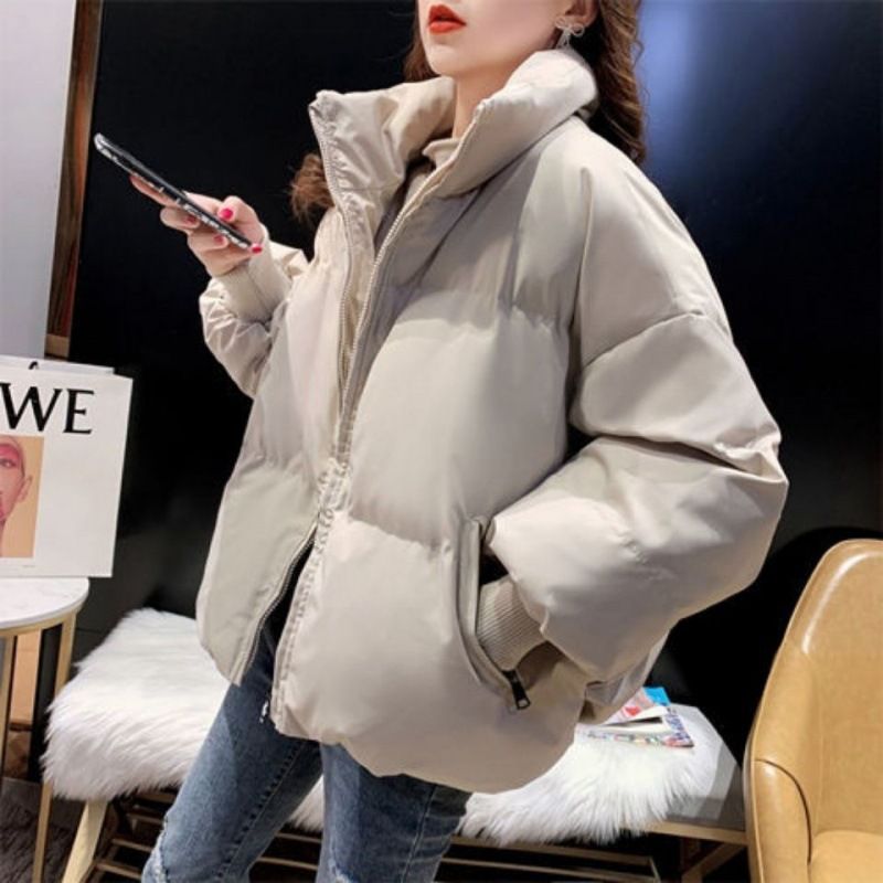 Kvinders Bomuldsjakke Kort Løs Slim Fashion