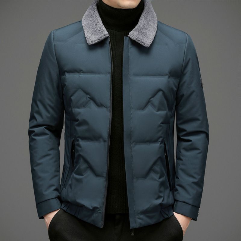 Mænds Dunjakke Lapel Cold Warm Kort Jakke