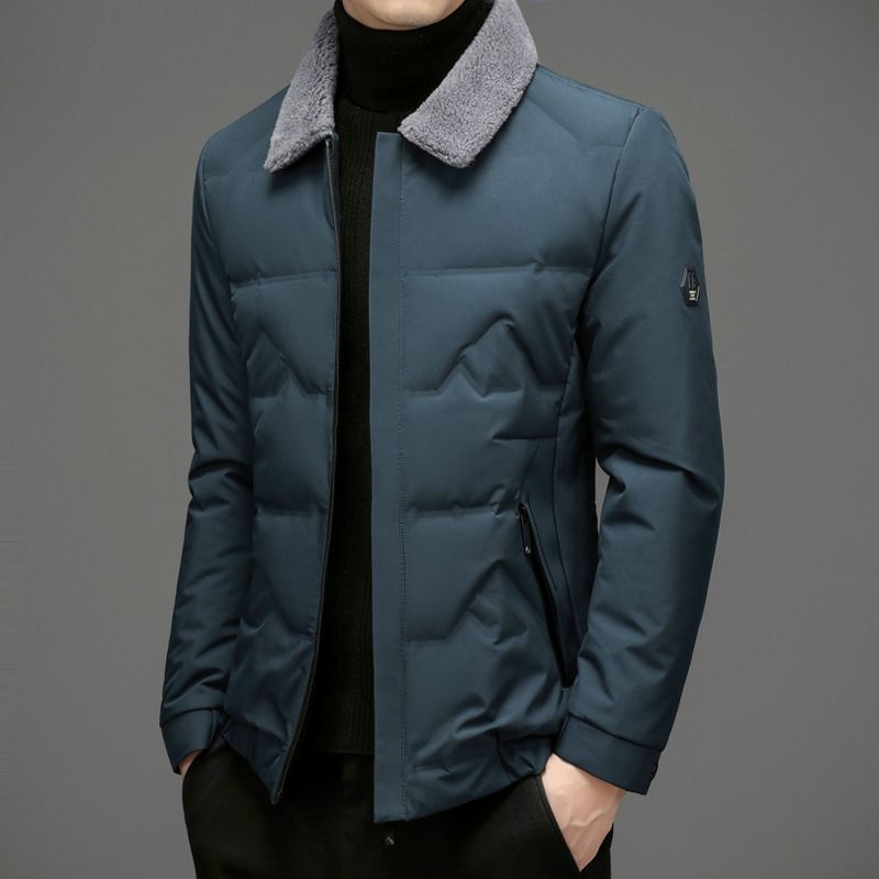 Mænds Dunjakke Lapel Cold Warm Kort Jakke