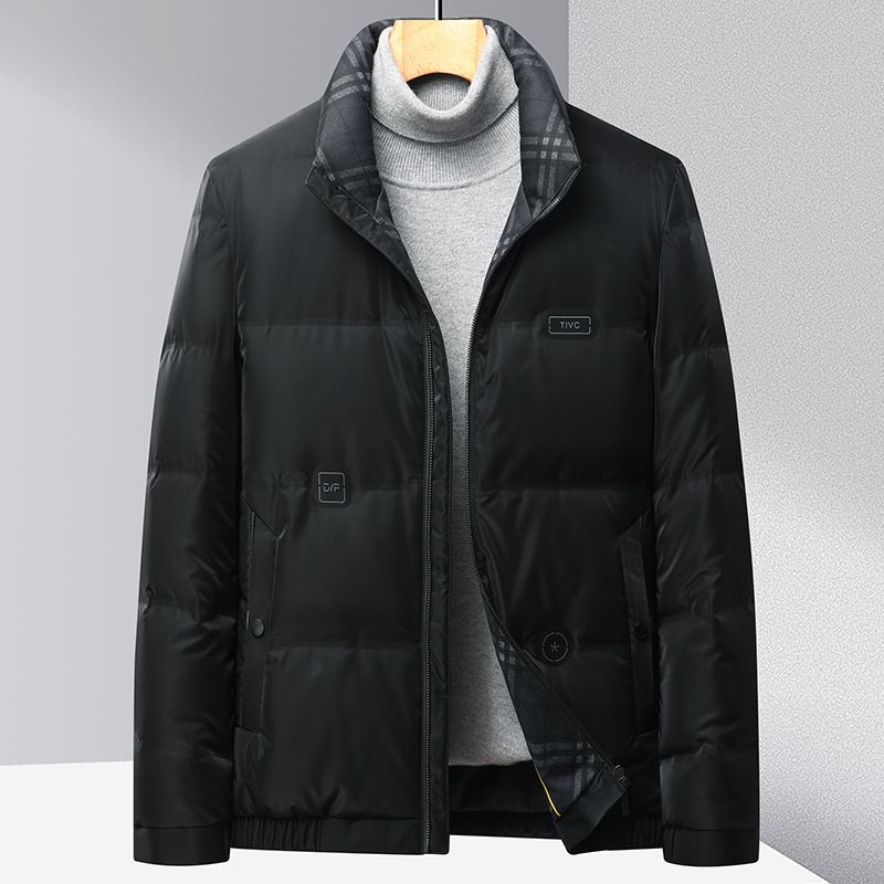 Mænds Dunjakke Trend Standkrave Business Casual Kort Jakke