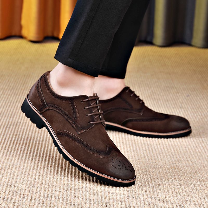 Mænds Gentleman Business Snøresko Modetrend Udskårne Brogue Sko Kjole Sko Spidse Sko Stor Størrelse Herresko