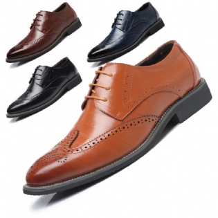 Mænds Plus Size Business Formel Casual Flade Sko Brogue Sko Mode Snøresko Til Mænd
