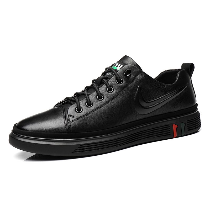 Nye Lædersneakers Flade Slip-on Sko Herre Ægte Læder Mode Afslappede Herresko