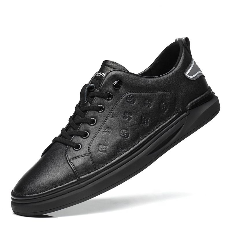Nye Lædersneakers Flade Slip-on Sko Herre Ægte Læder Mode Afslappede Herresko