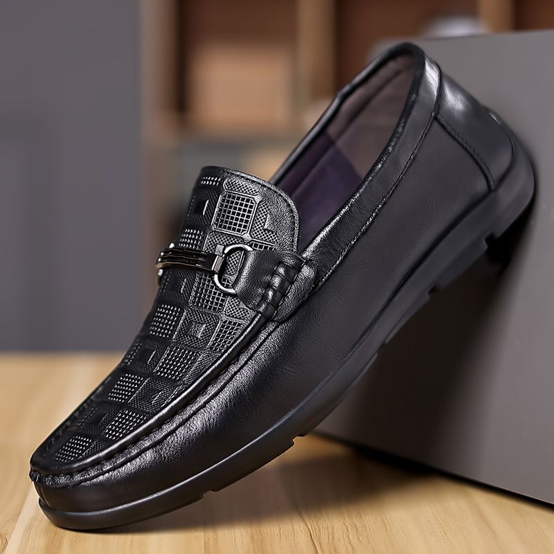 Nyt Forårs Okselæder Doudou Sko Mænd Ægte Læder Krokodille Mønster Afslappet Slip-on Formelle Sko Mænds Store Størrelse Sko 48