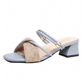 One Shoe Sandaler Kvinders 2023 Sommer Nye Høje Hæle Mode Tyk Hæl Hjemmesko Sko