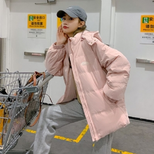 Pink Dunjakke Til Kvinder Kort Hættejakke