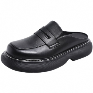 Sommer Baotou Slip-on Mænds Sandaler Avancerede Trendy Kjole Sko Firkantet Tå Muller Sko Mænd