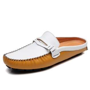 Sommer Herresko Muller Sko Fritidssko Dække Fødder Læder Slip-on Driving Peas Sko Stor Str.