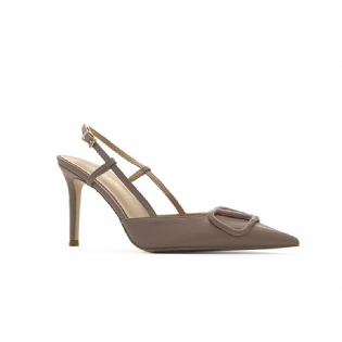 Sommer Ny Mode Højhælede Sandaler Metal Spænde Baotou Strappy Hæl Flade Sko Kvinder