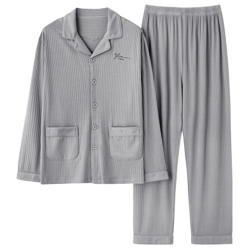 Herrepyjamas Cotton Loungewear-sæt Cardigans