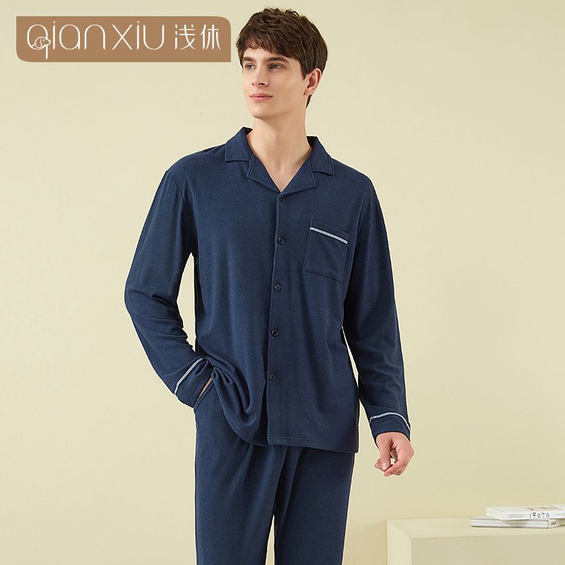 Herrepyjamas Ensfarvet Cardigan Loungewear