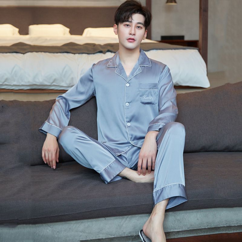 Herrepyjamas Langærmet Tyndt Jakkesæt Fashion Homewear