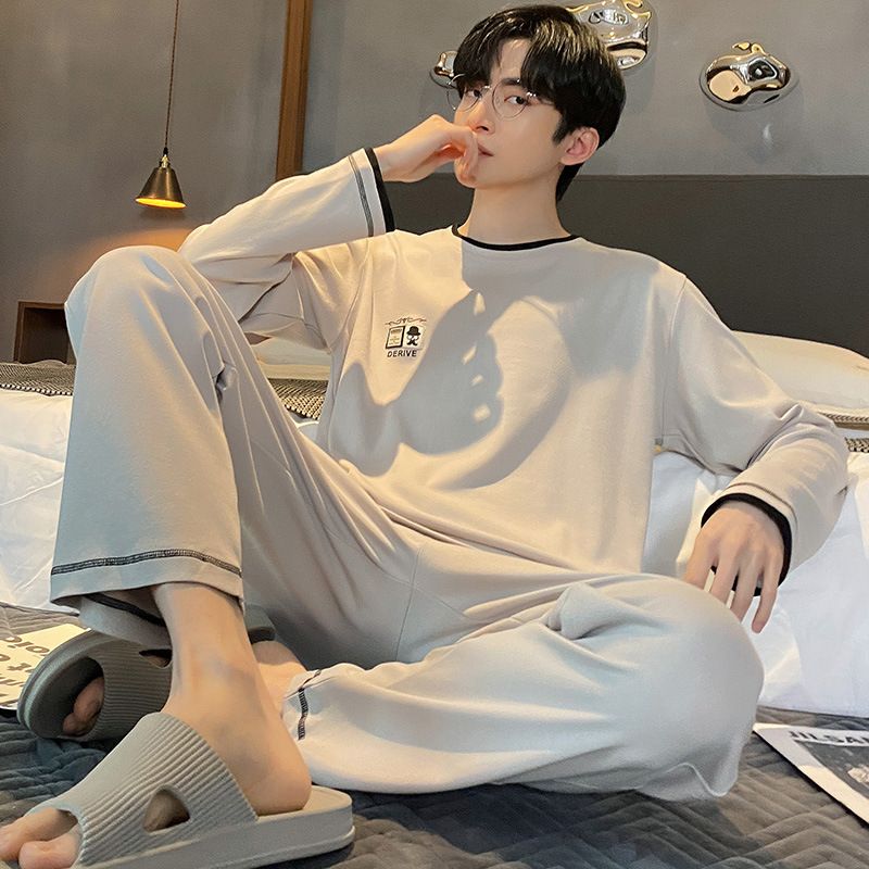 Herrepyjamas Pure Cotton Langærmet Homewear Suit