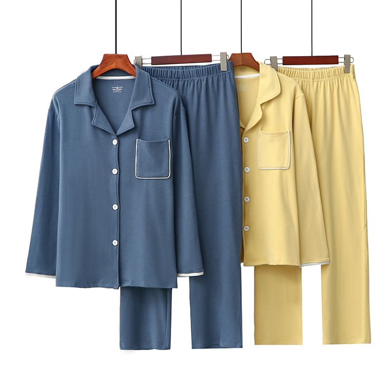 Mænd Lapels Stretch Loungewear Pyjamassæt