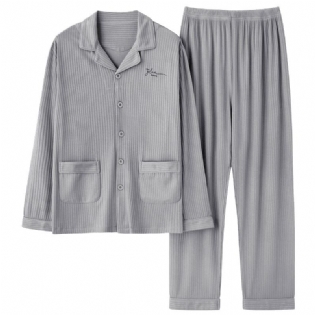 Pyjamas Til Mænd Med Lange Ærmer Tynde Sektioner Til Hjemmetøj