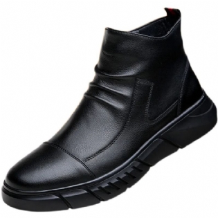 2023 Efterår Og Vinter Nye Sko Mænds High-top Læderstøvler Skridsikker Afslappet Kjole Sko Mode Slip-on Trend