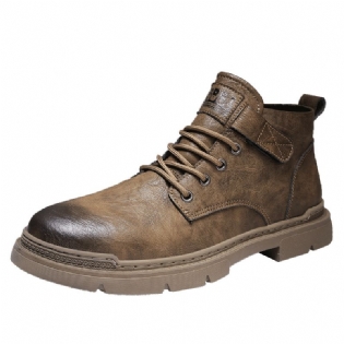Herresko 2023 Efterår Ny Trend Afslappet High-top Tooling Sko Herre Mikrofiber Martin Sko Støvler
