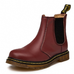 Mode Casual High Top Martin Støvler Par Modeller Koskind Elastisk Kort Tube Dame Læder Mænds Korte Plus Bomuld