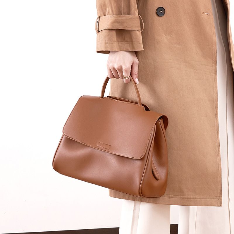 Blødt Læder Kvinde 2023 New Fashion One Shoulder Messenger Bag Stor Kapacitet Tote Underarm Taske Ægte