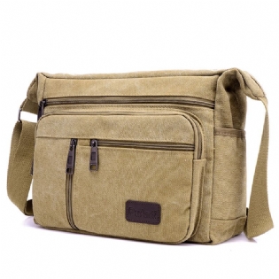 Ny Herrelærredstaske One Shoulder Diagonal Bag Udendørs Fritid Retro Business Herretaske Big Bag